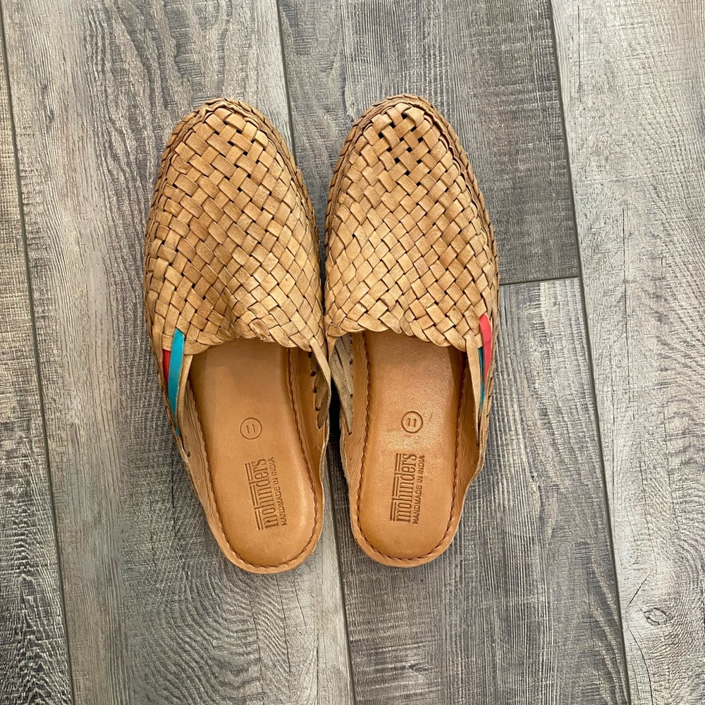 Mohinders handmade leather slides.
